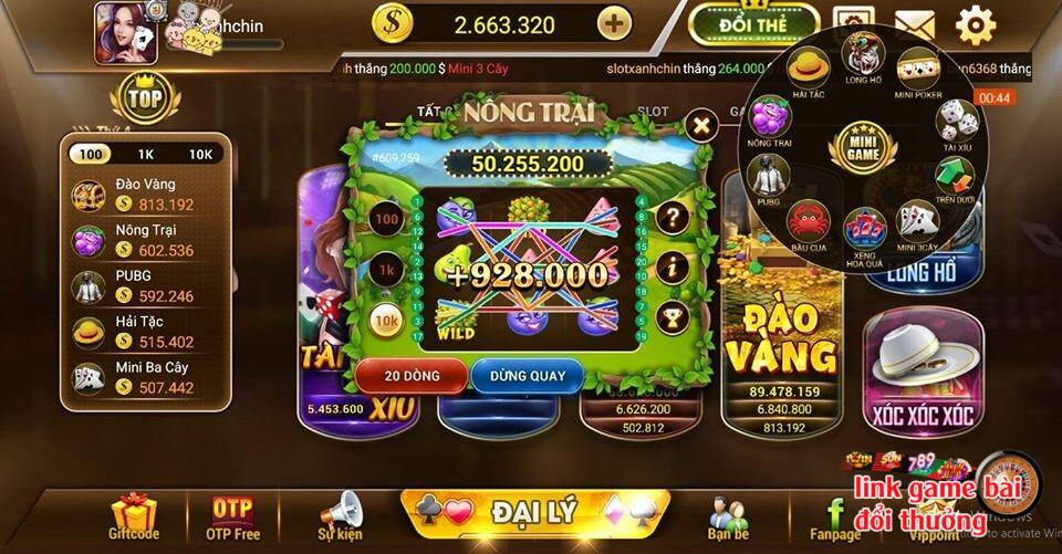 Giao diện chơi các game đẹp mắt, dễ thao tác